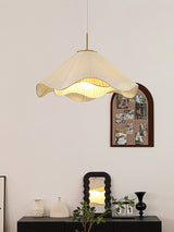 Elara Modern Curved Fabric Pendant Light Sculptural Ceiling Hanging Lamp for Dining Room