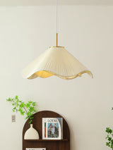 Elara Modern Curved Fabric Pendant Light Sculptural Ceiling Hanging Lamp for Dining Room