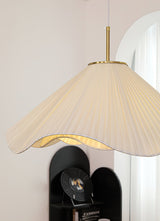 Elara Modern Curved Fabric Pendant Light Sculptural Ceiling Hanging Lamp for Dining Room