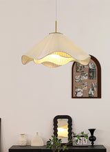 Elara Modern Curved Fabric Pendant Light Sculptural Ceiling Hanging Lamp for Dining Room