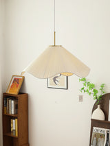Elara Modern Curved Fabric Pendant Light Sculptural Ceiling Hanging Lamp for Dining Room