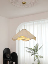 Elara Modern Curved Fabric Pendant Light Sculptural Ceiling Hanging Lamp for Dining Room
