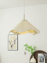 Elara Modern Curved Fabric Pendant Light Sculptural Ceiling Hanging Lamp for Dining Room