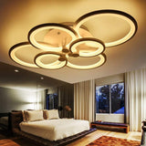 Modern Geometric Overlapping Ring LED Semi Flush Mount Ceiling Light for Living Room