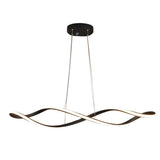 Electroplated Modern Wave LED Chandelier Stepless Dimming Pendant Light for Dining Room and Kitchen Island