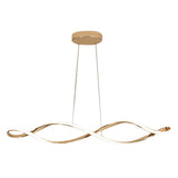 Electroplated Modern Wave LED Chandelier Stepless Dimming Pendant Light for Dining Room and Kitchen Island