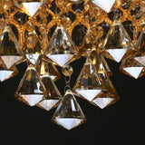 Elegant 15 Inch Crystal Drum Flush Mount Chandelier 4 Light Metal Ceiling Lamp