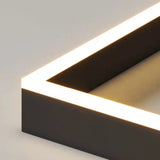 Elegant 3 Tier Black Square LED Chandelier Dimmable Modern Geometric Pendant Light with Remote Control