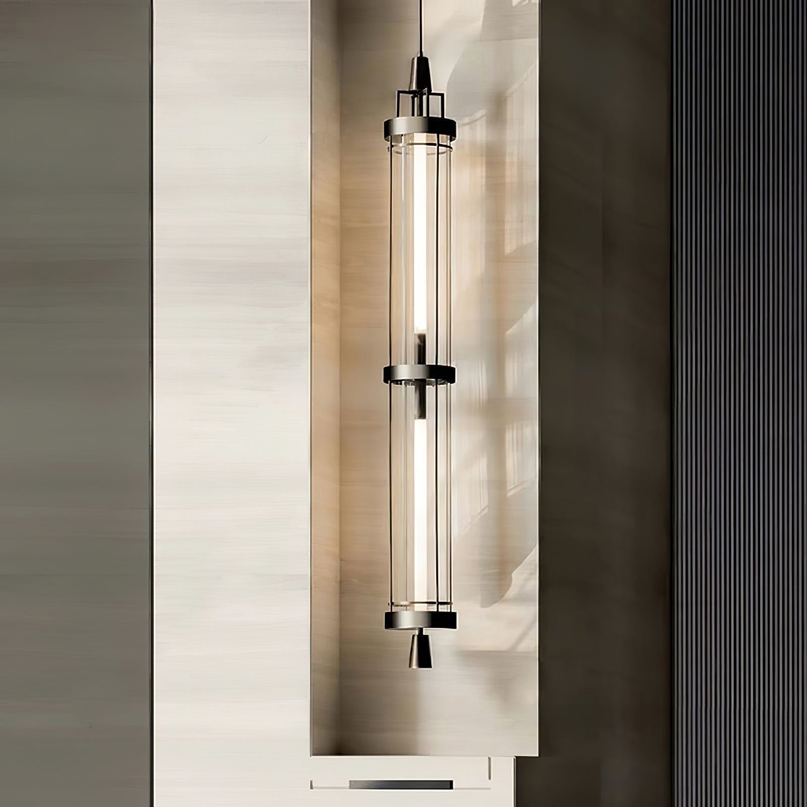 Elegant 47 Inch Vertical LED Wall Light Sconce for Contemporary Living Spaces Black