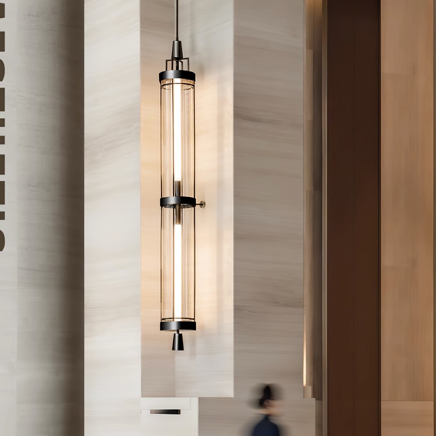 Elegant 47 Inch Vertical LED Wall Light Sconce for Contemporary Living Spaces Black