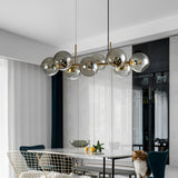 Elegant 8 Light LED Linear Glass Chandelier for Modern Dining Room Lighting