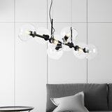 Elegant 8 Light LED Linear Glass Chandelier for Modern Dining Room Lighting