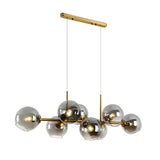 Elegant 8 Light LED Linear Glass Chandelier for Modern Dining Room Lighting