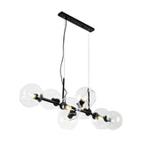 Elegant 8 Light LED Linear Glass Chandelier for Modern Dining Room Lighting