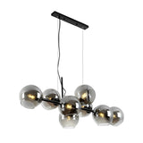 Elegant 8 Light LED Linear Glass Chandelier for Modern Dining Room Lighting