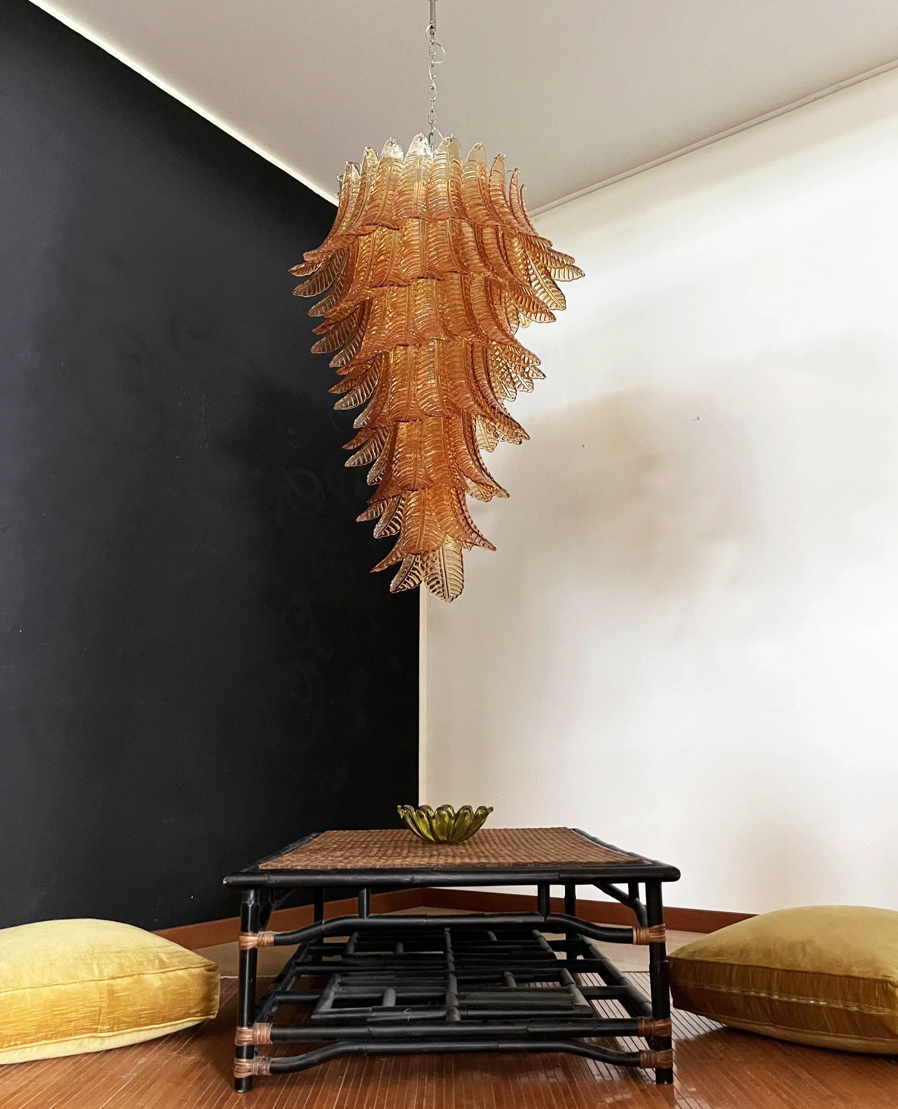 elegant-amber-glass-spiral-cascading-chandelier-modern-gold-metal-pendant-light