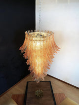 elegant-amber-glass-spiral-cascading-chandelier-modern-gold-metal-pendant-light