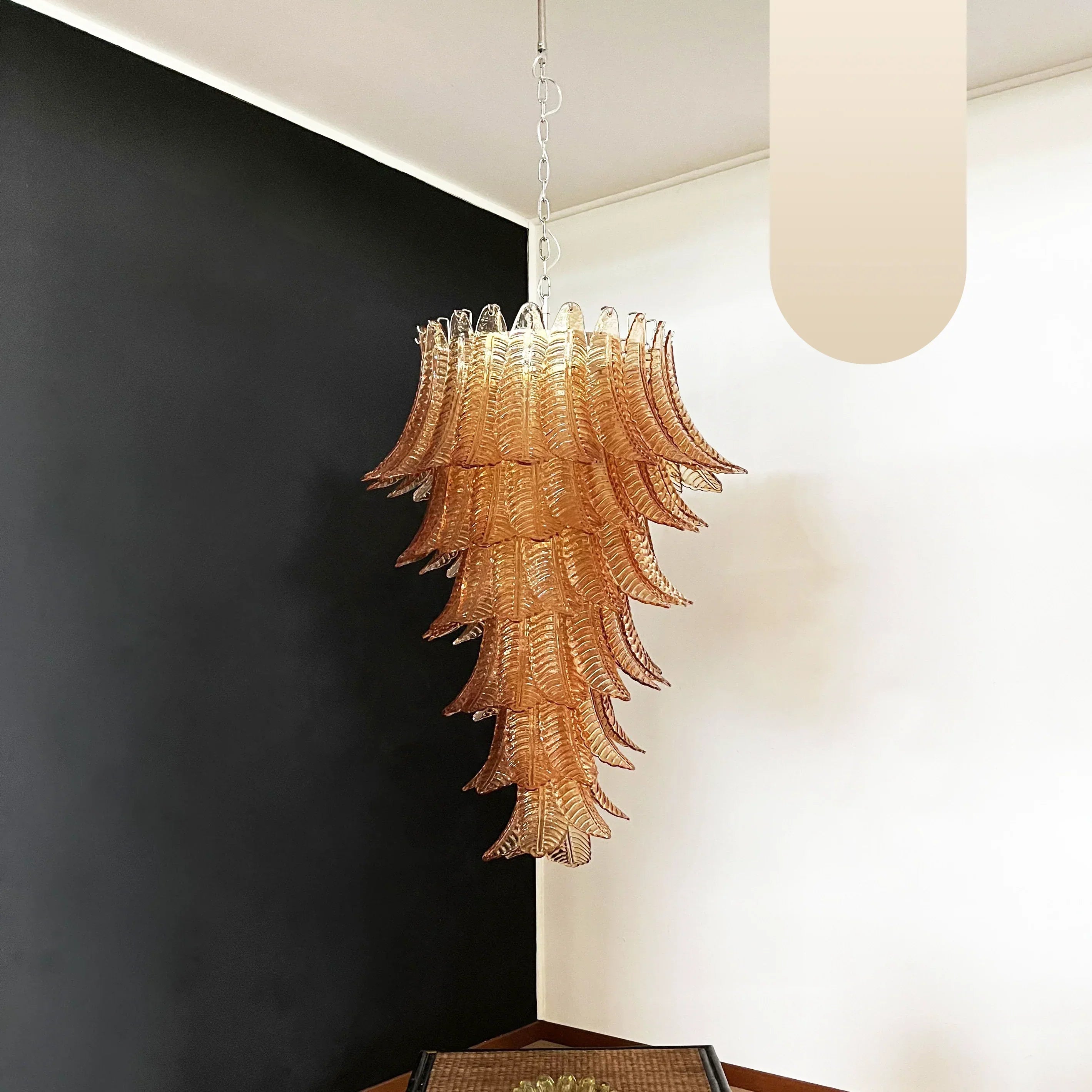 elegant-amber-glass-spiral-cascading-chandelier-modern-gold-metal-pendant-light