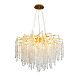 Elegant Branch Crystal Pendant Light Modern 3 Step Dimming Chandelier for Living Room Villa