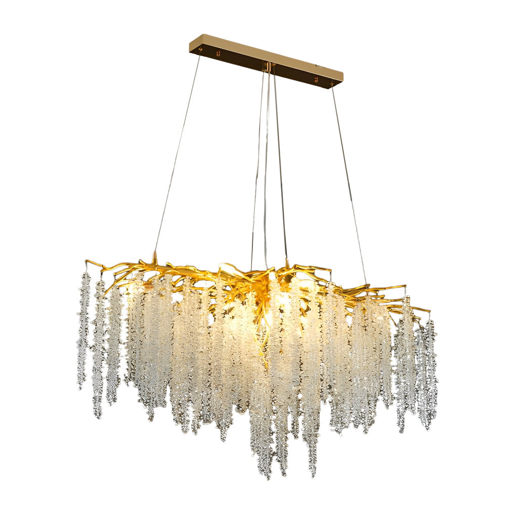 Elegant Branch Crystal Pendant Light Modern 3 Step Dimming Chandelier for Living Room Villa