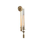 Elegant Brass and Ribbed Glass Architectural Wall Sconce French Style Minimalist Indoor Lighting