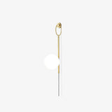 Elegant Brass Bracket Wall Lamp with Round Glass Shade Mid Century Modern Indoor Sconce Set