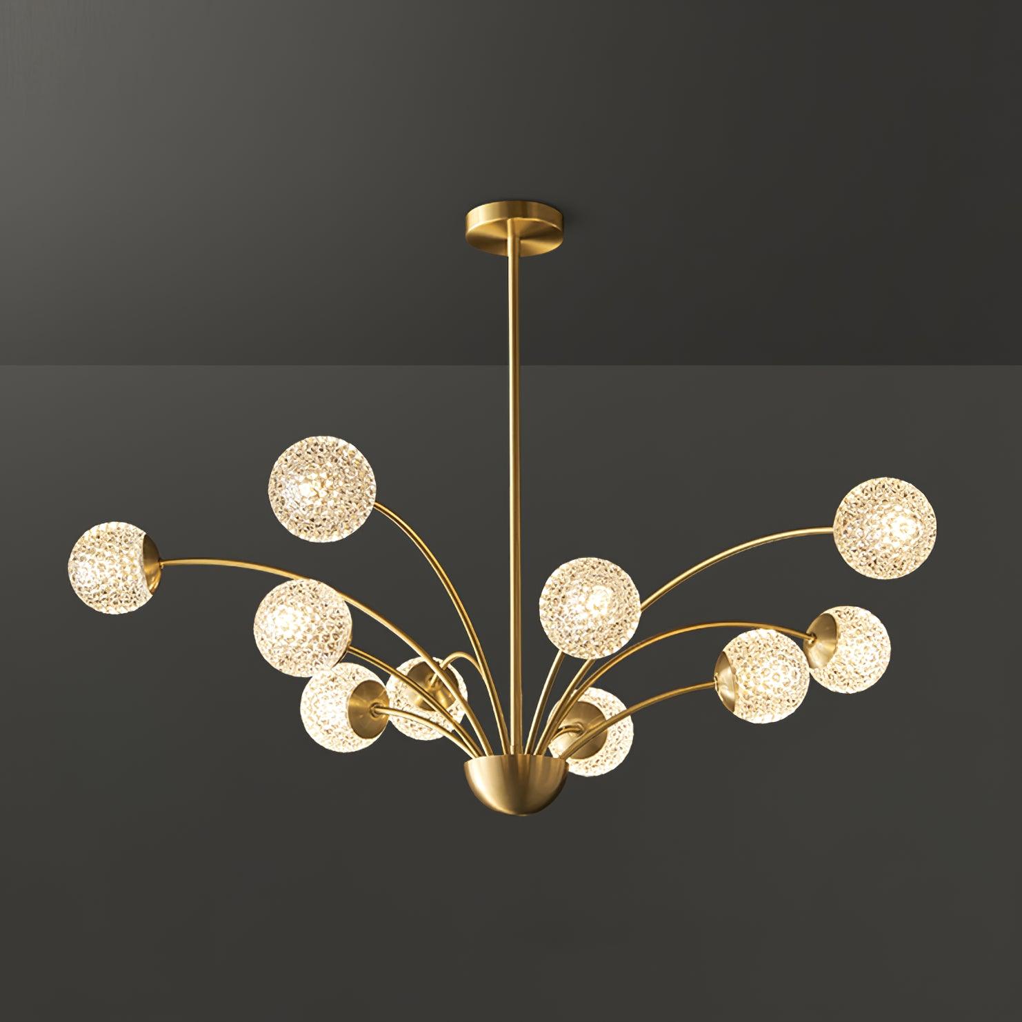 Elegant Brass Ceiling Light Fixture with Multiple Opaque White Glass Globes