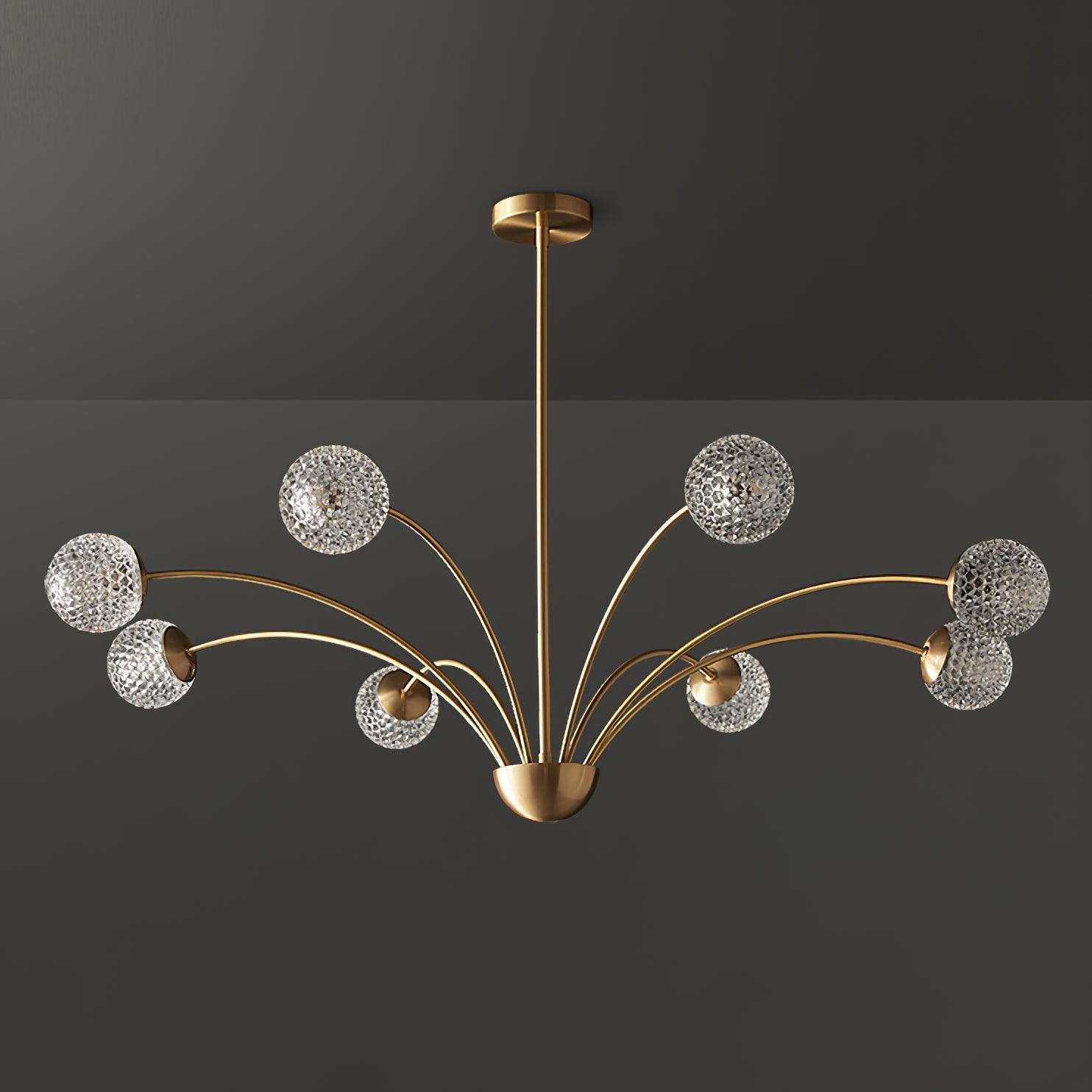 Elegant Brass Ceiling Light Fixture with Multiple Opaque White Glass Globes