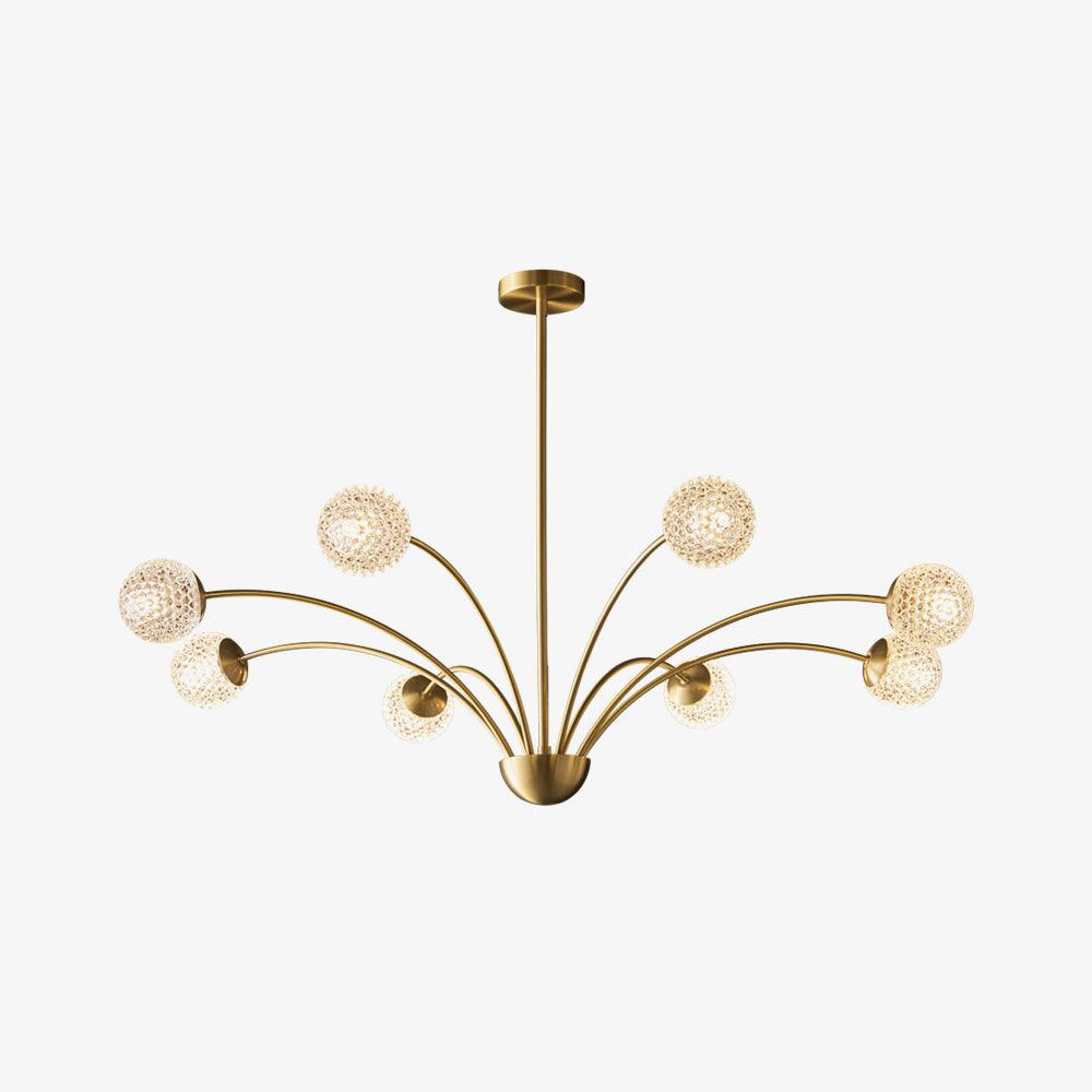 Elegant Brass Ceiling Light Fixture with Multiple Opaque White Glass Globes