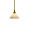 Elegant Brass Cone Pendant Lamp with Natural Alabaster Stone Shade LED Lighting