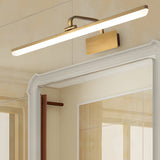 Elegant Brass Curved LED Vanity Light Bar with Acrylic Shade for Bathroom Mirror and Wall