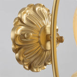Elegant Brass Flower Wall Sconce with Resin Orchid Details for Living Room and Bedside