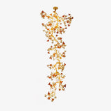 Elegant Brass Maple Leaf Branch Chandelier with Crystal Accents for Dining and Living Rooms