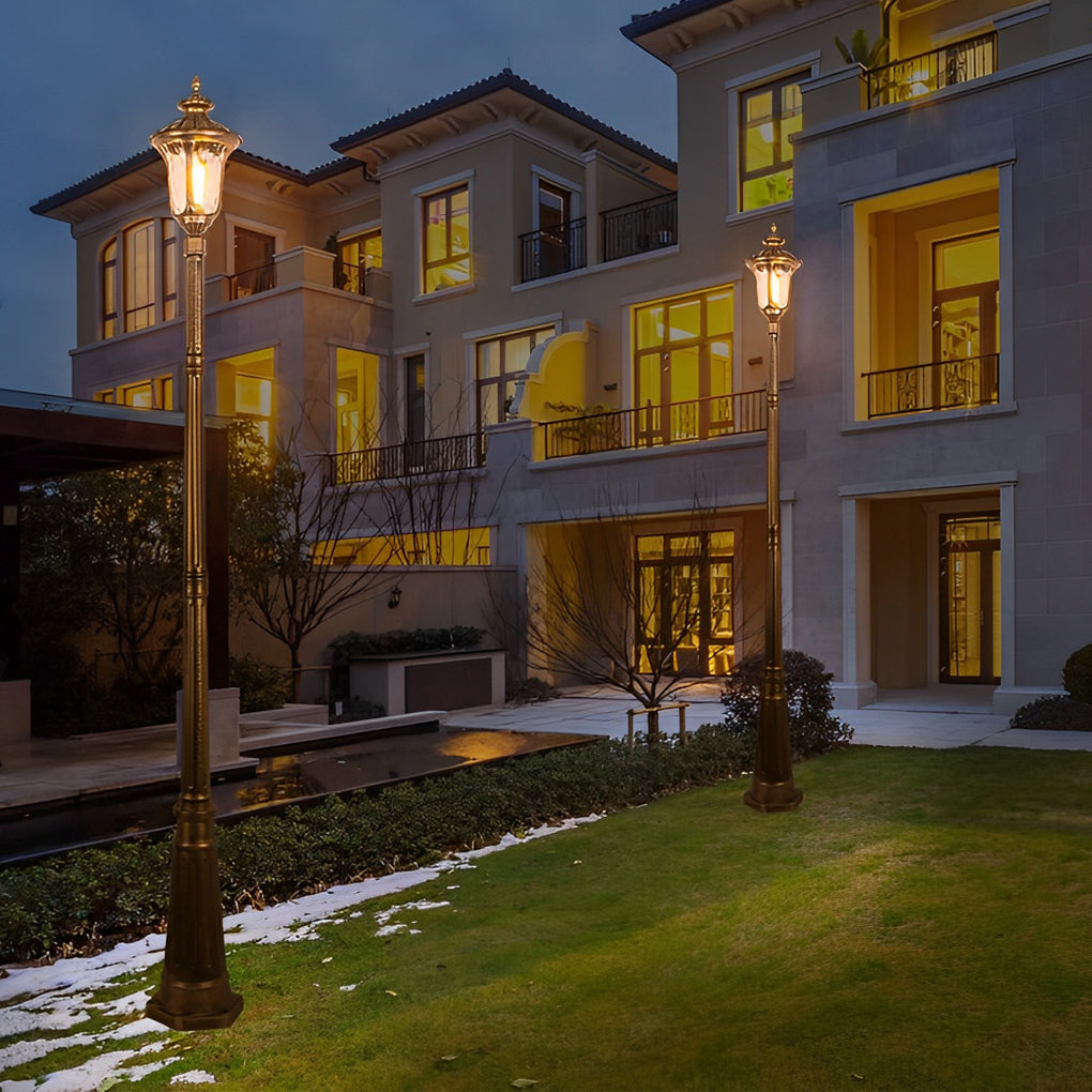 Elegant Bronze Waterproof Outdoor Garden Street Light with Aluminum Die Cast Post for Residential Yard