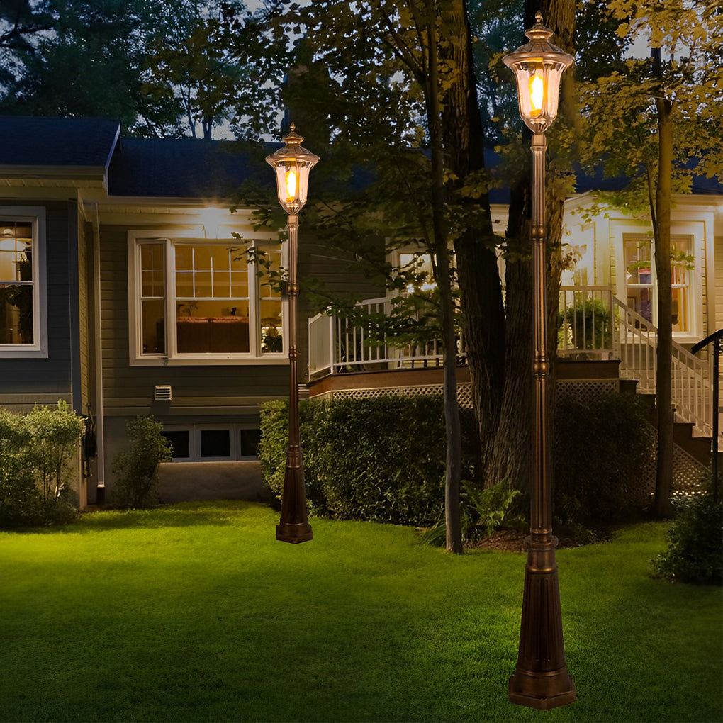 Elegant Bronze Waterproof Outdoor Garden Street Light with Aluminum Die Cast Post for Residential Yard