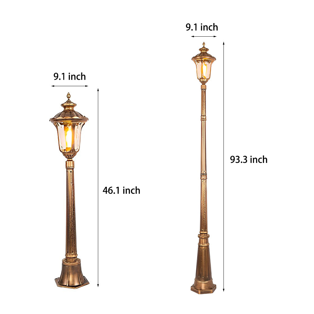 Elegant Bronze Waterproof Outdoor Garden Street Light with Aluminum Die Cast Post for Residential Yard