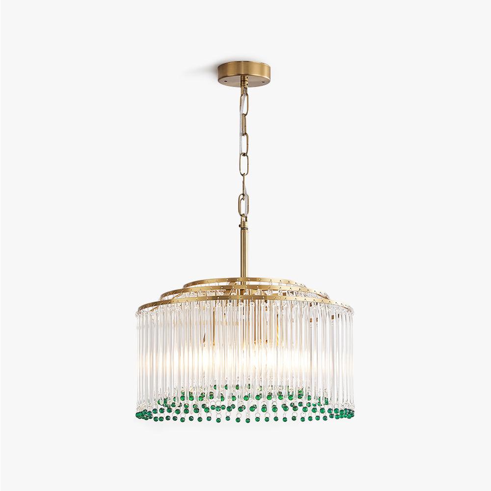 Elegant Casandra Glass and Metal Chandelier Lighting with Gold and Green Finishes