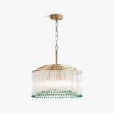 Elegant Casandra Glass and Metal Chandelier Lighting with Gold and Green Finishes