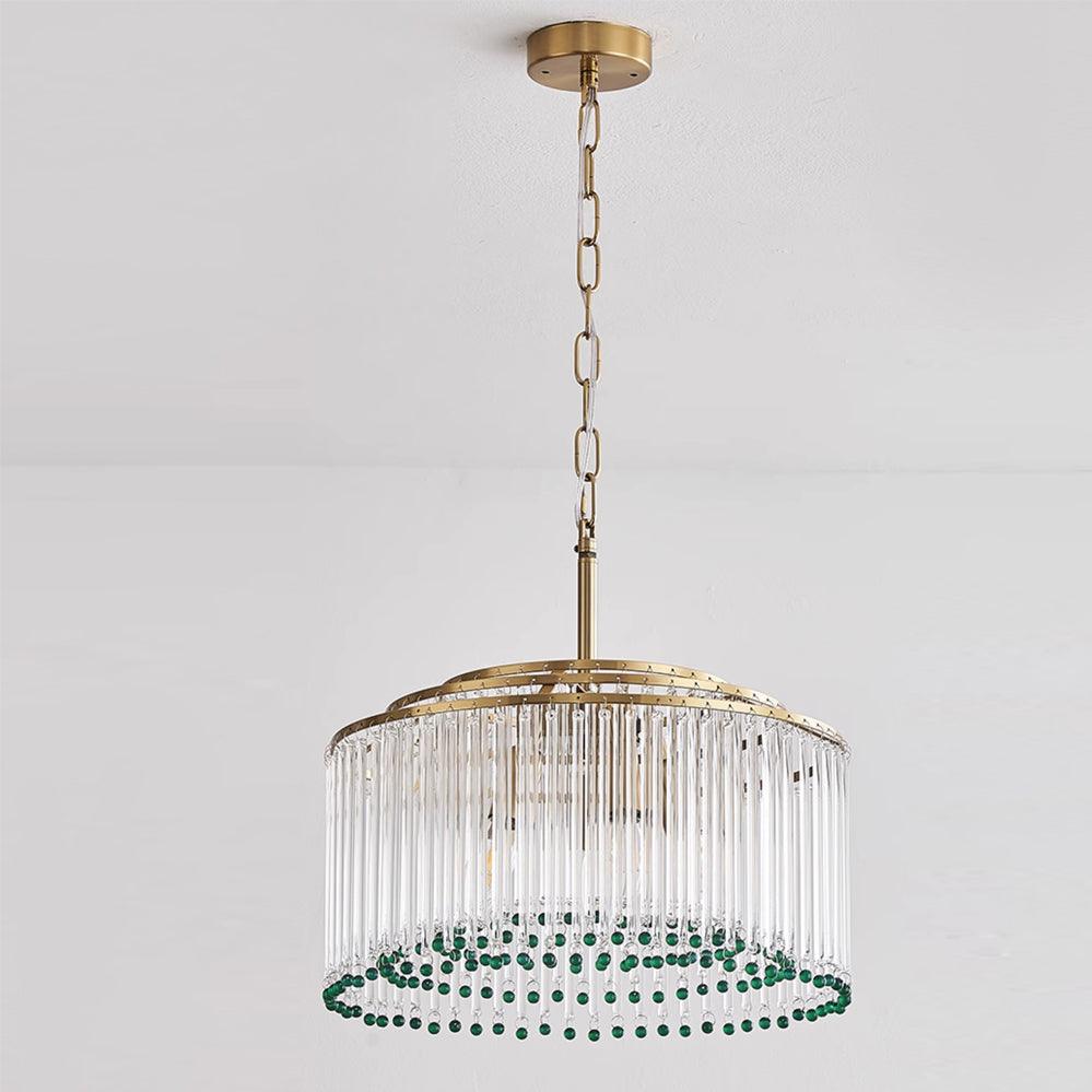 Elegant Casandra Glass and Metal Chandelier Lighting with Gold and Green Finishes