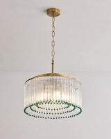 Elegant Casandra Glass and Metal Chandelier Lighting with Gold and Green Finishes