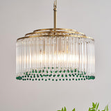 Elegant Casandra Glass and Metal Chandelier Lighting with Gold and Green Finishes
