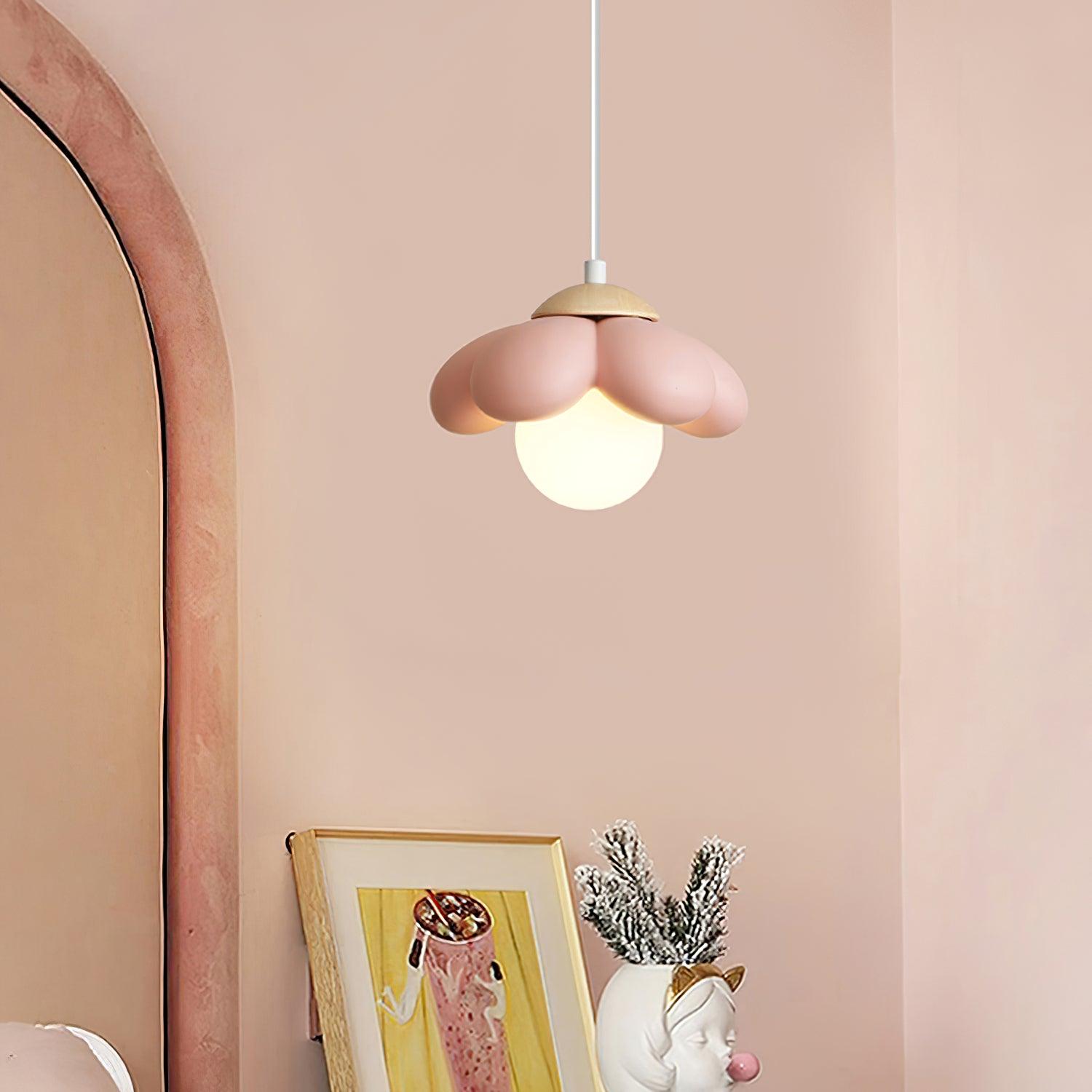 Elegant Cherry Blossom Resin Pendant Light Modern Floral Ceiling Hanging Lamp for Home