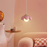 Elegant Cherry Blossom Resin Pendant Light Modern Floral Ceiling Hanging Lamp for Home