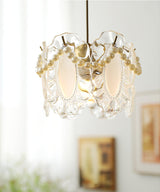 Elegant Clear Floral Textured Glass Pendant Light for Transitional and Modern Homes
