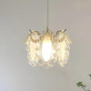 Elegant Clear Floral Textured Glass Pendant Light for Transitional and Modern Homes