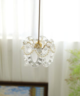 Elegant Clear Floral Textured Glass Pendant Light for Transitional and Modern Homes