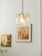 Elegant Clear Floral Textured Glass Pendant Light for Transitional and Modern Homes