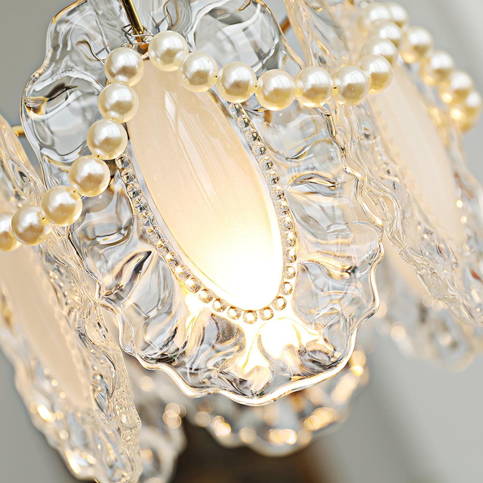 Elegant Clear Floral Textured Glass Pendant Light for Transitional and Modern Homes