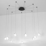 Elegant Cluster Raindrop LED Chandelier Metal and Crystal Pendant Light for Living Room
