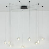 Elegant Cluster Raindrop LED Chandelier Metal and Crystal Pendant Light for Living Room